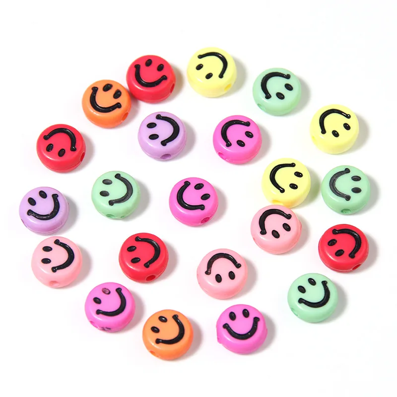 100pcs Smiley Acrylic Beads Round Flat Loose Spacer Beads for Handmade Jewelry Making Diy Bracelet Necklace Accessories
100pcs Smiley Acrylic Beads Round Flat Loose Spacer Beads for Handmade Jewelry Making Diy Bracelet Necklace Accessories