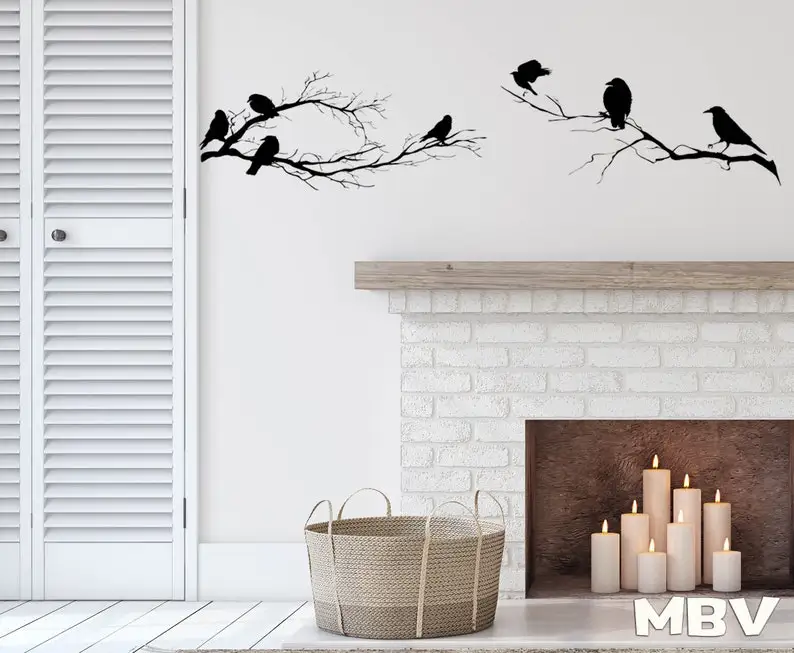 birds on branch Wall Decor - tree branches birds Wall Art - Bird on winter branch Wall Decal - Vinyl sticker living nursery natu
birds on branch Wall Decor - tree branches birds Wall Art - Bird on winter branch Wall Decal - Vinyl sticker living nursery natu