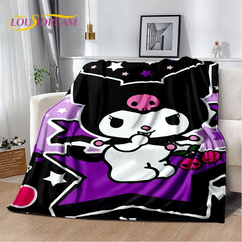 Милые Мультяшные одеяла Kuromi для девочек Sanrio сохраняющее тепло удобное одеяло