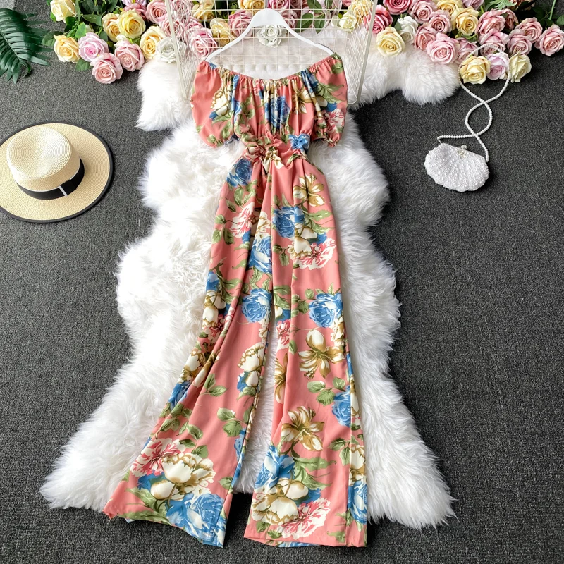 Summer Women Casual Short Sleeve Off Shoulder Jumpsuits Ladies Boho Floral Bodysuit Wide Leg Loose Long Pants Trousers
Summer Women Casual Short Sleeve Off Shoulder Jumpsuits Ladies Boho Floral Bodysuit Wide Leg Loose Long Pants Trousers