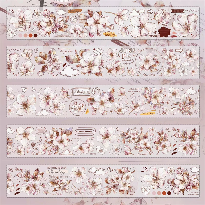 Vintage Sticker Tape Malus Spectabilis Flower Japanses Washi/PET Tape Stickers Scrapbooking Supplies Decorative Stickers 5.5cm6M
Vintage Sticker Tape Malus Spectabilis Flower Japanses Washi/PET Tape Stickers Scrapbooking Supplies Decorative Stickers 5.5cm6M