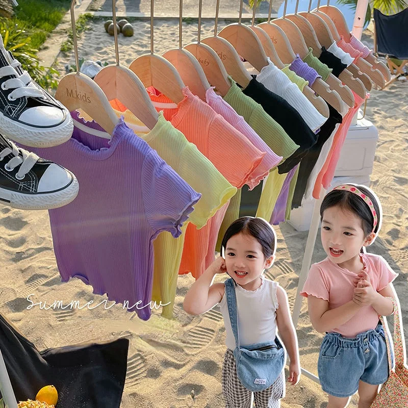 Girls Candy Color T-shirt 2-8T Kid T Shirt Toddler Clothes Infant Short Sleeve Top Cute Sweet Cotton Tshirt Childrens Tee Outfit
Girls Candy Color T-shirt 2-8T Kid T Shirt Toddler Clothes Infant Short Sleeve Top Cute Sweet Cotton Tshirt Childrens Tee Outfit
