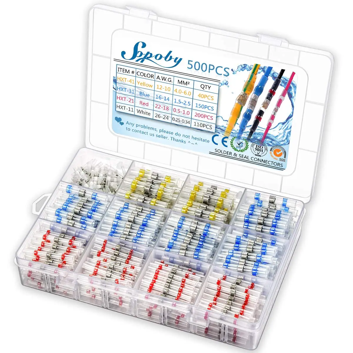 800Pcs Heat Shrink Crimp Terminals Waterproof Solder Seal Connector Electrical Butt Connectors Wire Cable Splice Terminal Kit
800Pcs Heat Shrink Crimp Terminals Waterproof Solder Seal Connector Electrical Butt Connectors Wire Cable Splice Terminal Kit