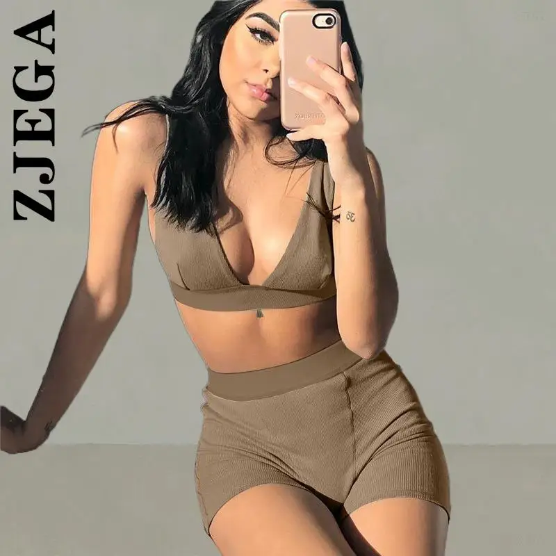 Zjega Women Set New Party Short Pants Sleeveless Strap Bra Tank Two Piece Set Joggers Women Slim Female Women's Tracksuit Set
Zjega Women Set New Party Short Pants Sleeveless Strap Bra Tank Two Piece Set Joggers Women Slim Female Women's Tracksuit Set