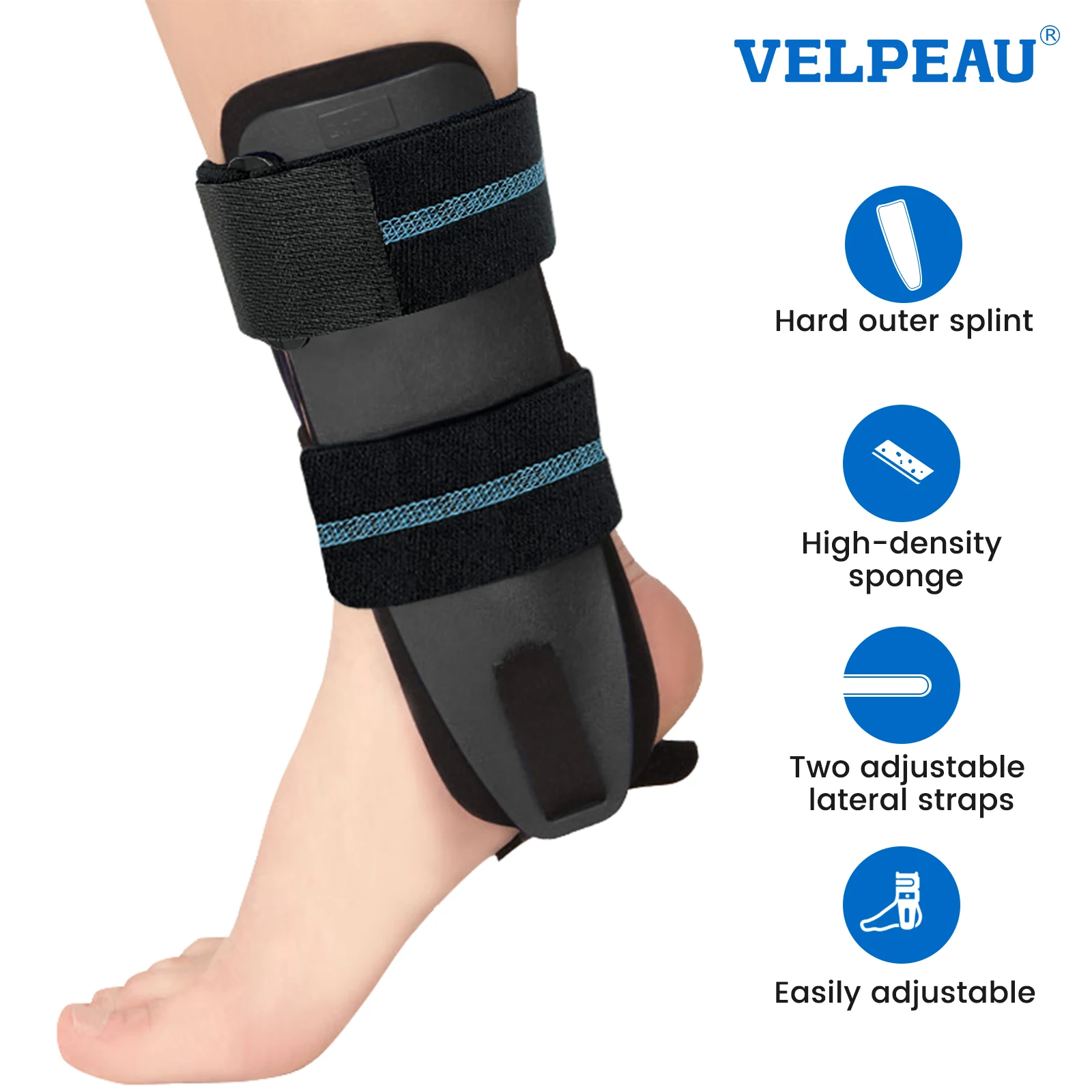 VELPEAU Stirrup Ankle Brace Adjustable for Sprained Tendonitis or Surgery Recovery Ankle Splint with Can be Heated&Cold Gel Pad 
VELPEAU Stirrup Ankle Brace Adjustable for Sprained Tendonitis or Surgery Recovery Ankle Splint with Can be Heated&Cold Gel Pad