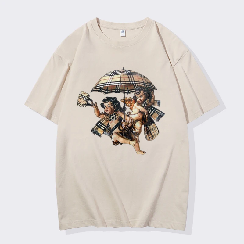Summer Cupid Umbrella Print T-Shirt Cool Street T Shirt Soft Breathable Tee Clothes Vintage O-Neck Tshirt Fashion Versatile
Summer Cupid Umbrella Print T-Shirt Cool Street T Shirt Soft Breathable Tee Clothes Vintage O-Neck Tshirt Fashion Versatile