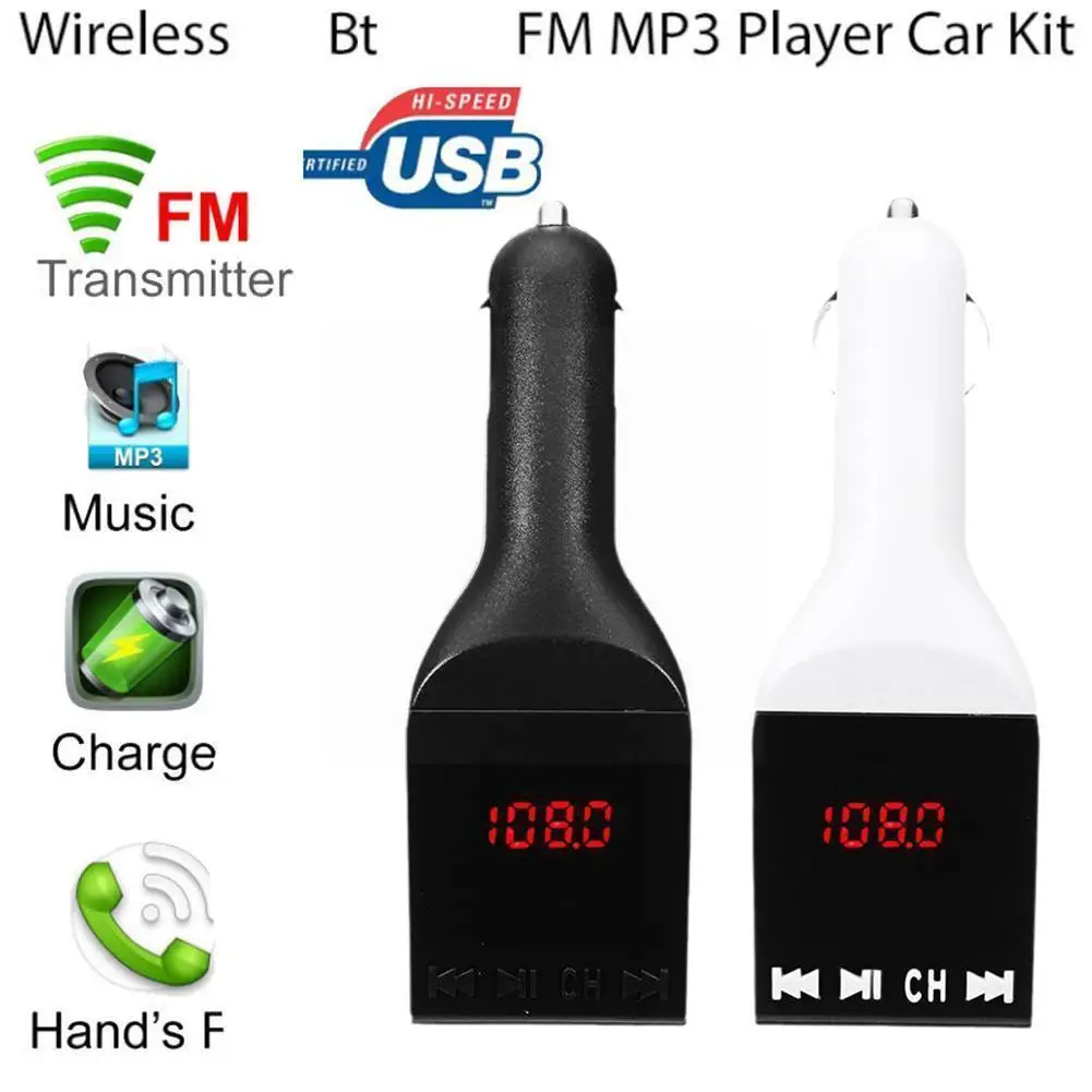 Car Bluetooth FM Transmitter MP3 Player Handsfree Call SD Players USB Music MP3 Car Flash Audio TF Micro Kit AUX Support F6T7
Car Bluetooth FM Transmitter MP3 Player Handsfree Call SD Players USB Music MP3 Car Flash Audio TF Micro Kit AUX Support F6T7