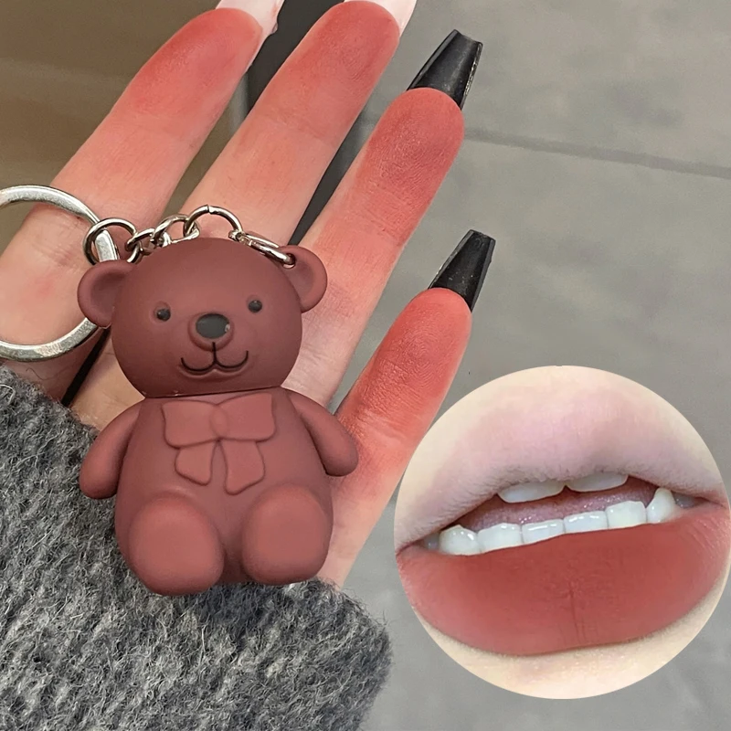 Cute Bear Keychain Matte Velvet Lipglaze Waterproof Lasting Lip Gloss Silky Smooth Liquid Lipstick Sexy Women Makeup Cosmetics
Cute Bear Keychain Matte Velvet Lipglaze Waterproof Lasting Lip Gloss Silky Smooth Liquid Lipstick Sexy Women Makeup Cosmetics