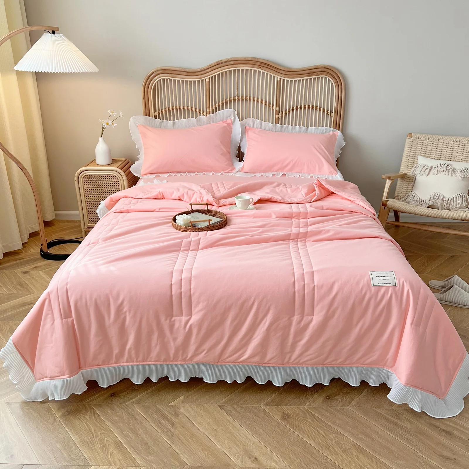 Summer Solid Thin Quilt Washable Pink Skirt Summer Bedspreads for Double Bed 150 Comforter Microfiber Lightweight Blanket
Summer Solid Thin Quilt Washable Pink Skirt Summer Bedspreads for Double Bed 150 Comforter Microfiber Lightweight Blanket