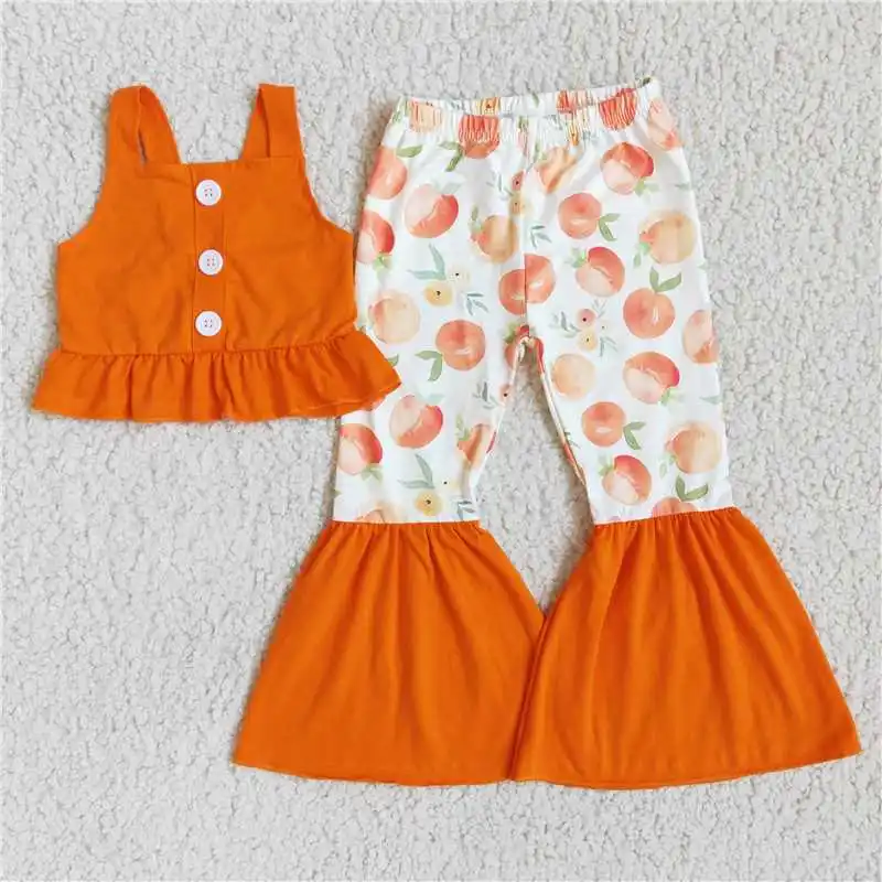 D8-18-1 Baby Girl Clothes Milk Silk Orange Button Top With Peach Bell Pants Set Kids Clothes Girls 
D8-18-1 Baby Girl Clothes Milk Silk Orange Button Top With Peach Bell Pants Set Kids Clothes Girls