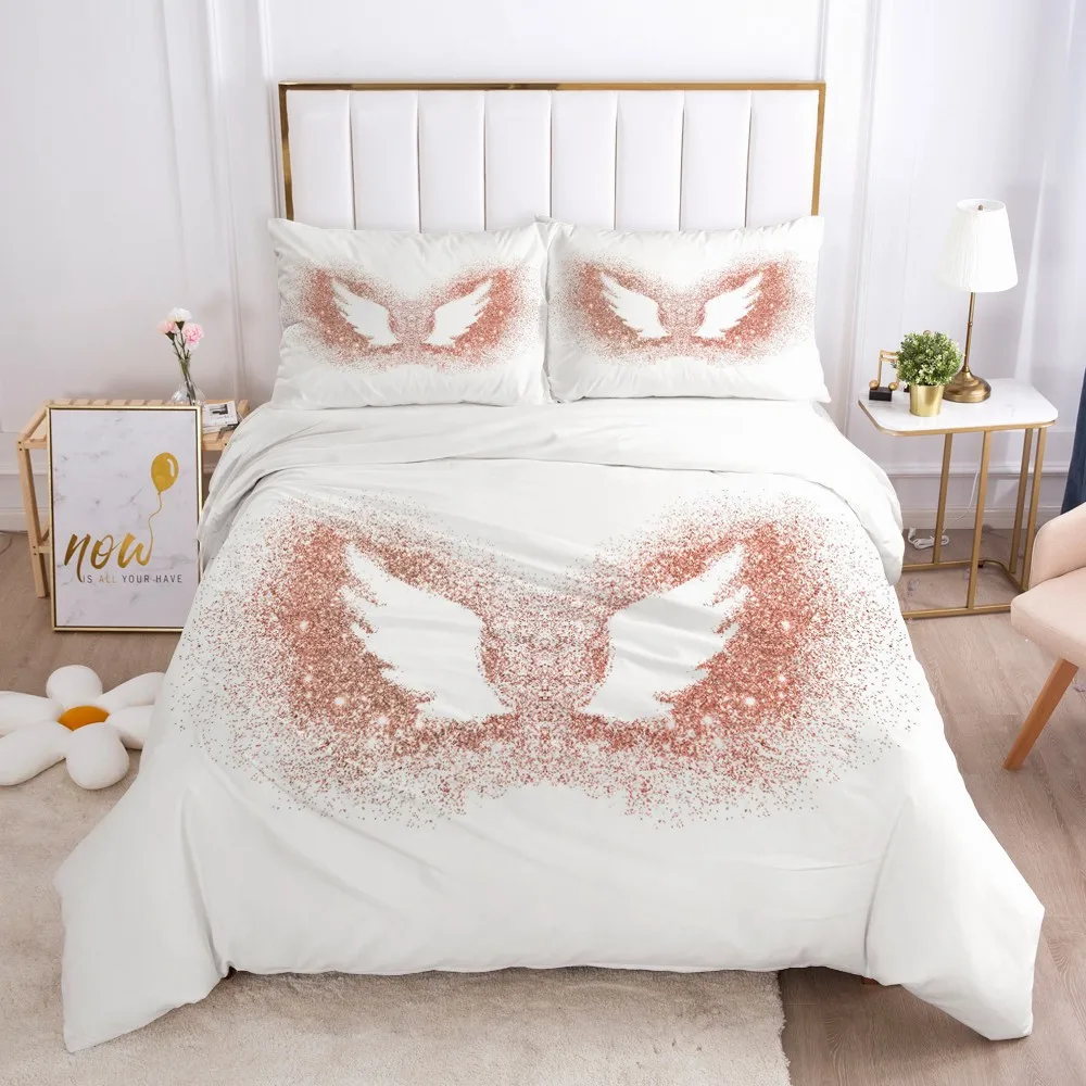 3D Digital Shinning Wings Double Bed Linen Pink Duvet Covers Twin Full King Single 220x240cm Bedding Set Queen Size for Girls
3D Digital Shinning Wings Double Bed Linen Pink Duvet Covers Twin Full King Single 220x240cm Bedding Set Queen Size for Girls