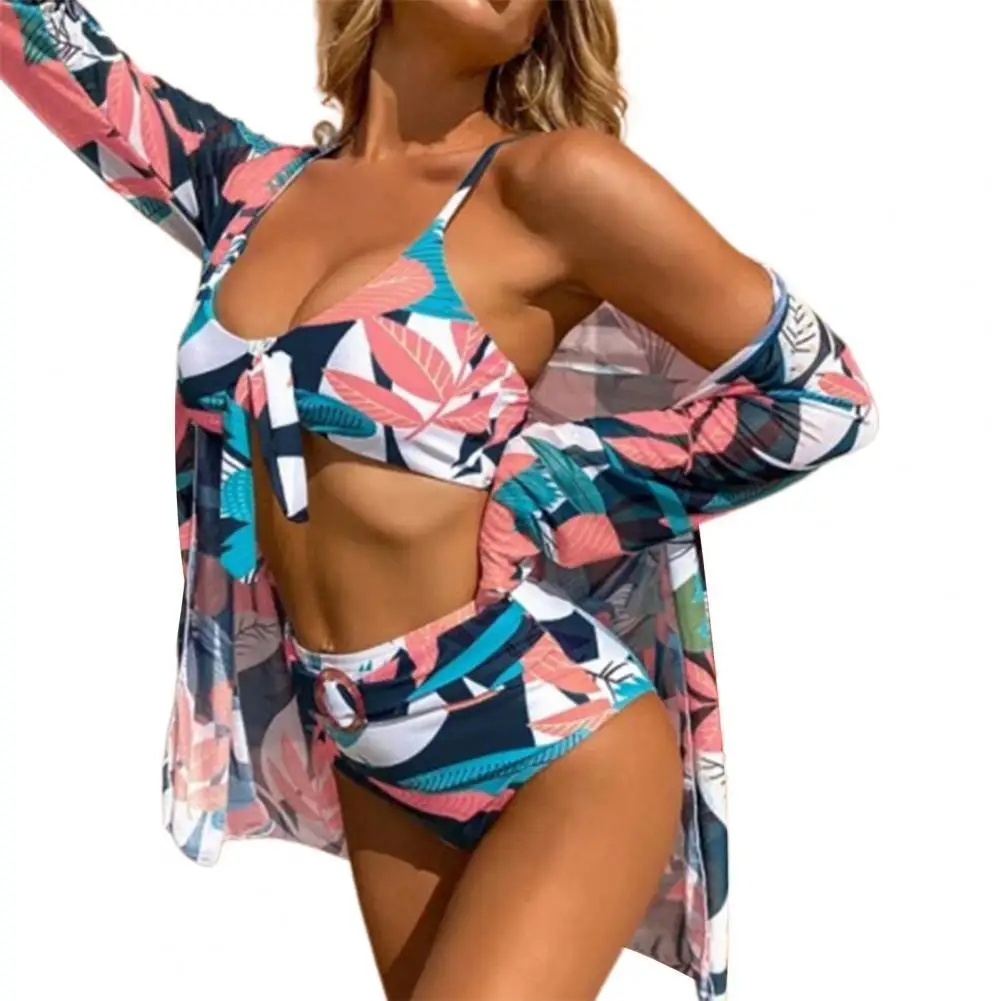 3 Pcs/Set Bathing Suit Women Swimsuit Colorful Leaf Print Spaghetti Strap Lightweight Bathing Suit Bikini High Leg Swimwear
3 Pcs/Set Bathing Suit Women Swimsuit Colorful Leaf Print Spaghetti Strap Lightweight Bathing Suit Bikini High Leg Swimwear