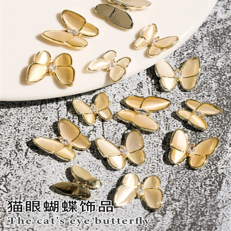 10pcs Exquisite Butterfly Nail Art Charms Gold Silver 3D Cat Eye Gems Butterfly Kawaii Accessory Shiny Zircon DIY Manicure Tips
10pcs Exquisite Butterfly Nail Art Charms Gold Silver 3D Cat Eye Gems Butterfly Kawaii Accessory Shiny Zircon DIY Manicure Tips