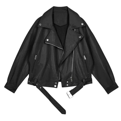 2021 New Spring Women Pu Leather Motorcycle Female Jacket With Belt Solid Color Jackets Ladys Loose Casual Jacket
2021 New Spring Women Pu Leather Motorcycle Female Jacket With Belt Solid Color Jackets Ladys Loose Casual Jacket