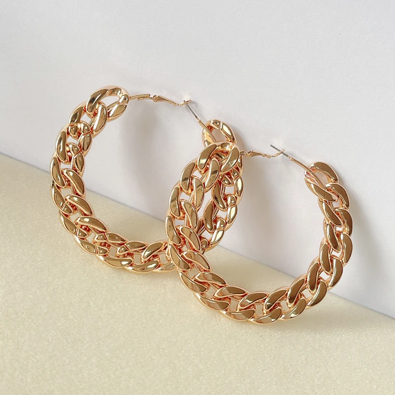 Vintage Statement Gold Color Big Circle Chain Hoop Earrings for Women Hip Hop Oversized Exaggerated Earrings Classic Jewelry
Vintage Statement Gold Color Big Circle Chain Hoop Earrings for Women Hip Hop Oversized Exaggerated Earrings Classic Jewelry