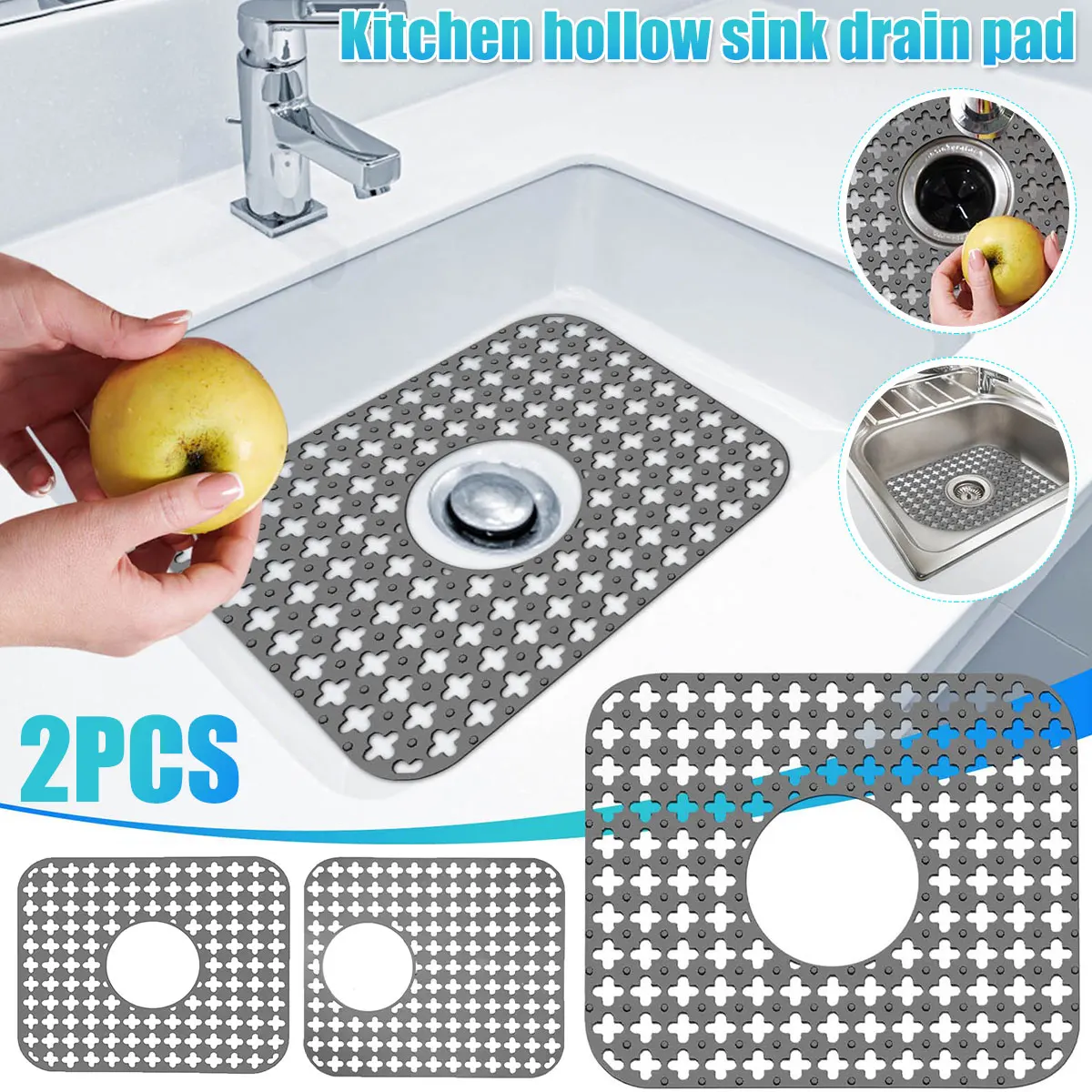 2Pcs Kitchen Silicone Sink Protector Heat-Resistant Kitchen Sink Mat Anti-Slip Grid Sink Drain Center Mat Grid Tableware Pad
2Pcs Kitchen Silicone Sink Protector Heat-Resistant Kitchen Sink Mat Anti-Slip Grid Sink Drain Center Mat Grid Tableware Pad