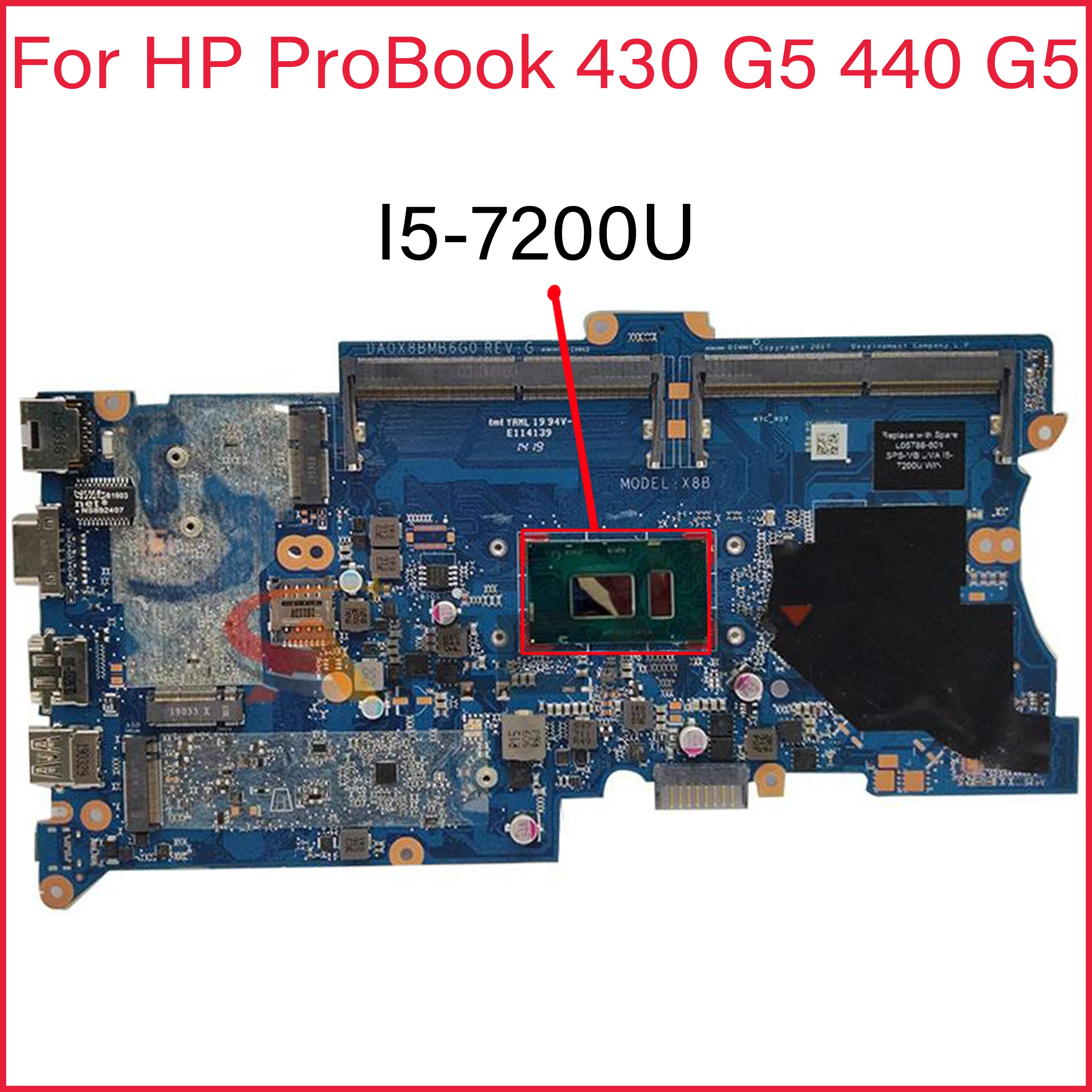 Материнская плата для ноутбука HP ProBook 430 G5 440 G5 с процессором I5-7200U DDR4 100%
Материнская плата для ноутбука HP ProBook 430 G5 440 G5 с процессором I5-7200U DDR4 100%