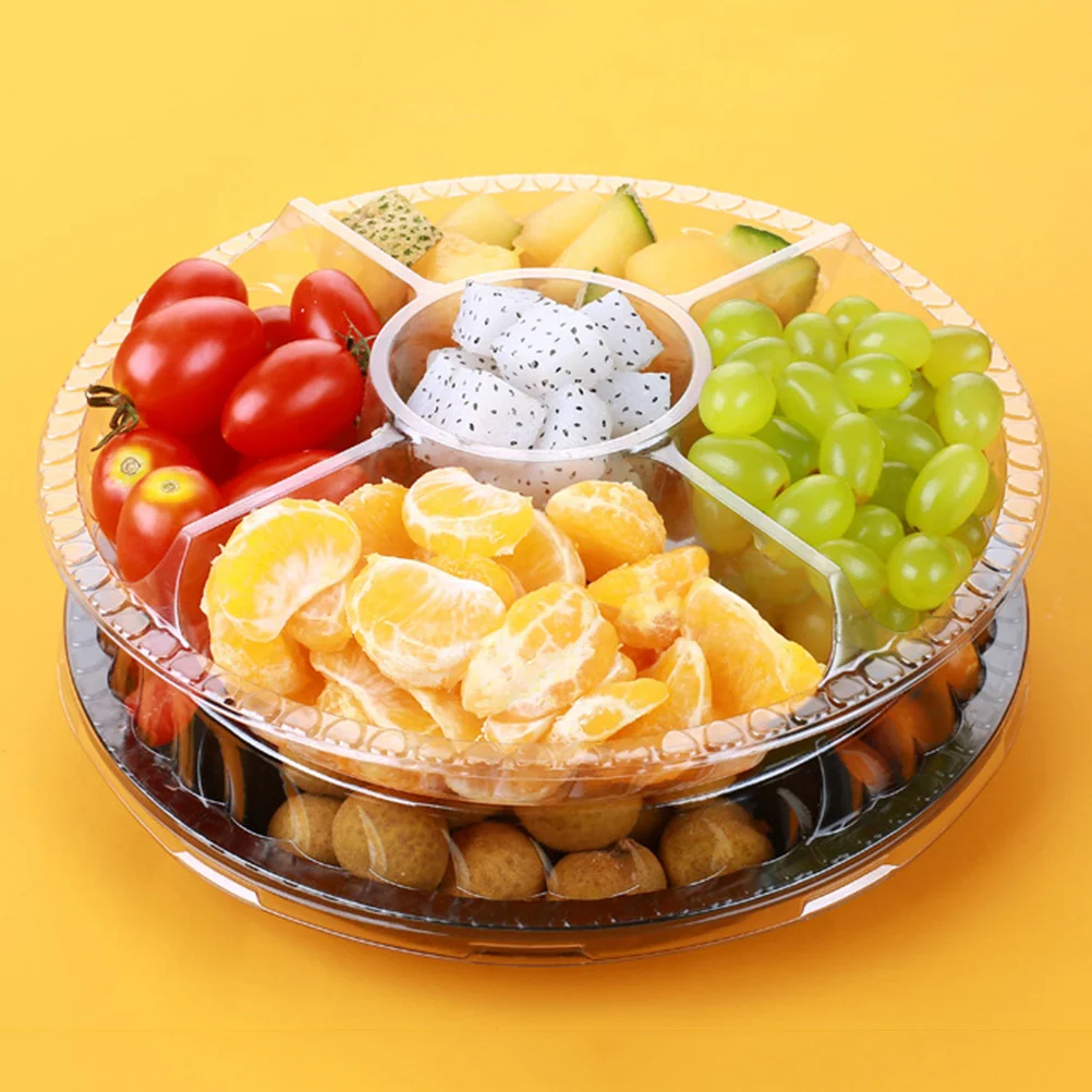 10PCS Disposable 5 Compartment Food Storage Containers Round Plastic Salad Fruits Box with Lids
10PCS Disposable 5 Compartment Food Storage Containers Round Plastic Salad Fruits Box with Lids