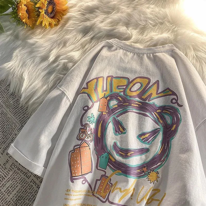 men T Shirts Graffiti Print Short Sleeve Summer Casual Harajuku Tee Shirt Oversized T-shirt Y2K Streetwear Tops Female Clothes
men T Shirts Graffiti Print Short Sleeve Summer Casual Harajuku Tee Shirt Oversized T-shirt Y2K Streetwear Tops Female Clothes