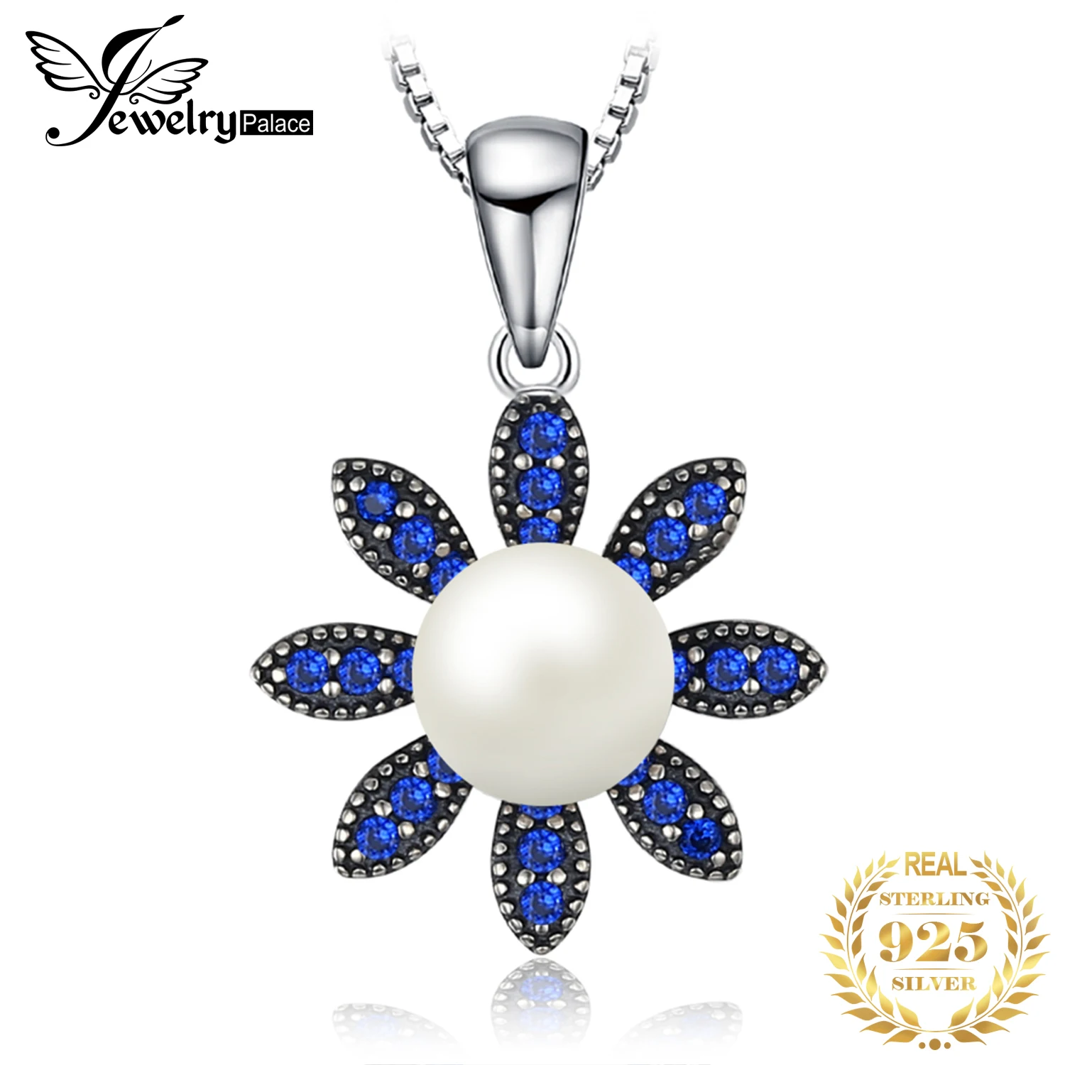 JewelryPalace Flower Created Blue Spinel Cultured Pearl 925 Sterling Silver Pendant Necklace for Woman Gift No Chain New Arrival
JewelryPalace Flower Created Blue Spinel Cultured Pearl 925 Sterling Silver Pendant Necklace for Woman Gift No Chain New Arrival
