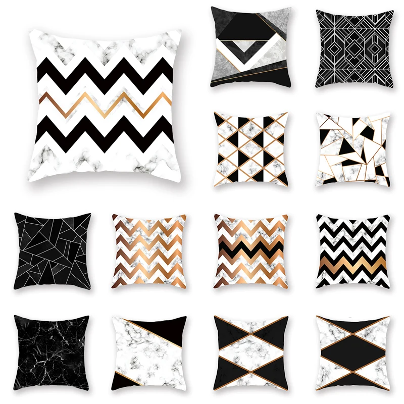 Gold Black Geometric Marble Sofa Decorative Cushion Cover Pillow Pillowcase Sofa Stripe Pillow Covers Throw Pillows 45*45cm
Gold Black Geometric Marble Sofa Decorative Cushion Cover Pillow Pillowcase Sofa Stripe Pillow Covers Throw Pillows 45*45cm