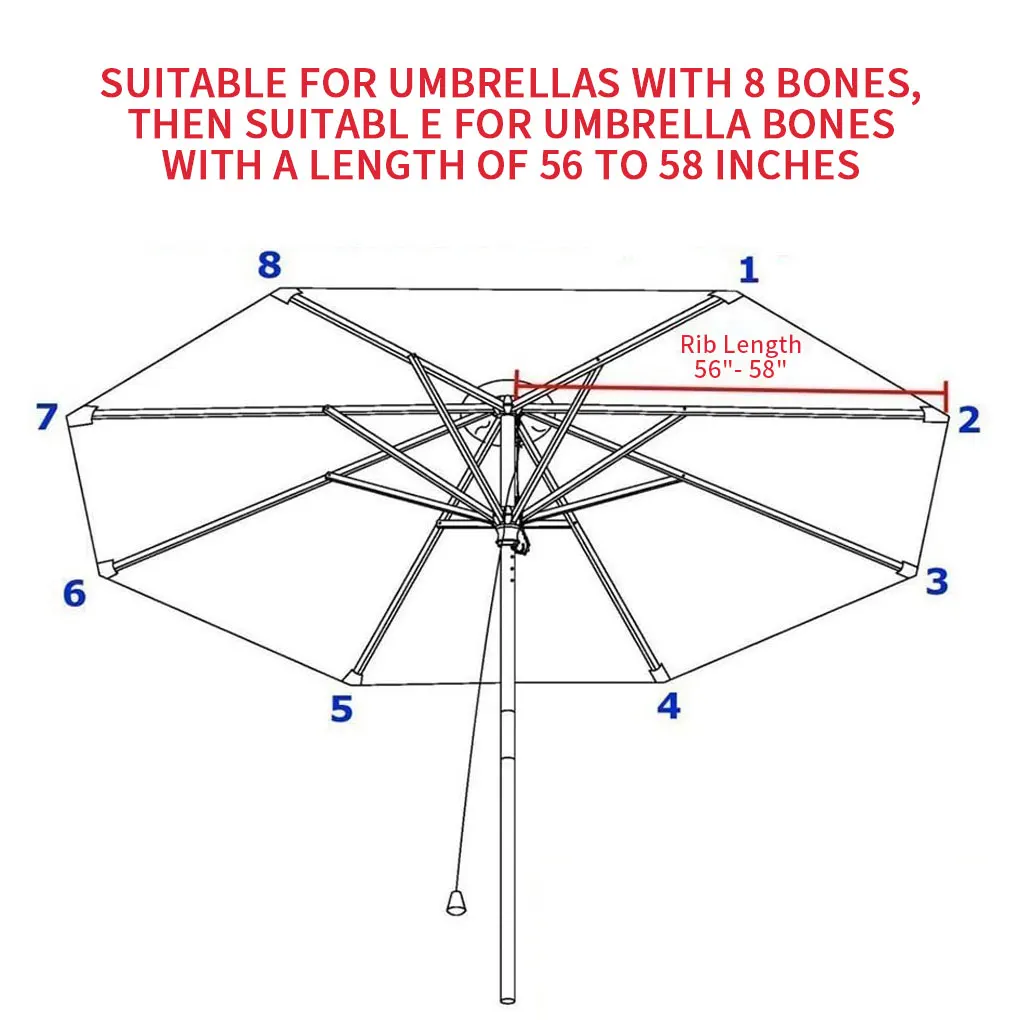 300cm Garden Umbrella Cloth Rainproof Fabric Garden Parasol Cover Garden Shade Umbrella Cover Outdoor Umbrella Surface Accessory
300cm Garden Umbrella Cloth Rainproof Fabric Garden Parasol Cover Garden Shade Umbrella Cover Outdoor Umbrella Surface Accessory