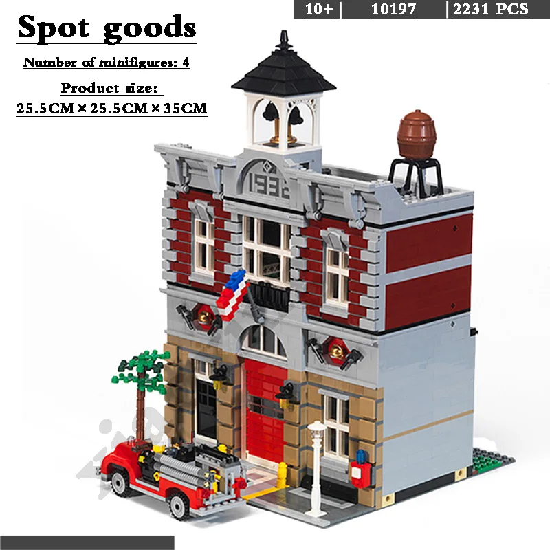 

Spot 84004 fire brigade building blocks educational tools compatible with 15004 10197 children's model blocks christmas toys