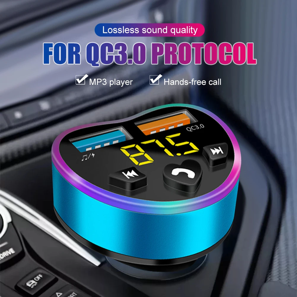 Универсальный автомобильный FM-передатчик Bluetooth-совместимый с двумя USB-портами Быстрая зарядка аудиоприемник MP3-плеер Громкая связь для 12 В 24...
Универсальный автомобильный FM-передатчик Bluetooth-совместимый с двумя USB-портами Быстрая зарядка аудиоприемник MP3-плеер Громкая связь для 12 В 24...