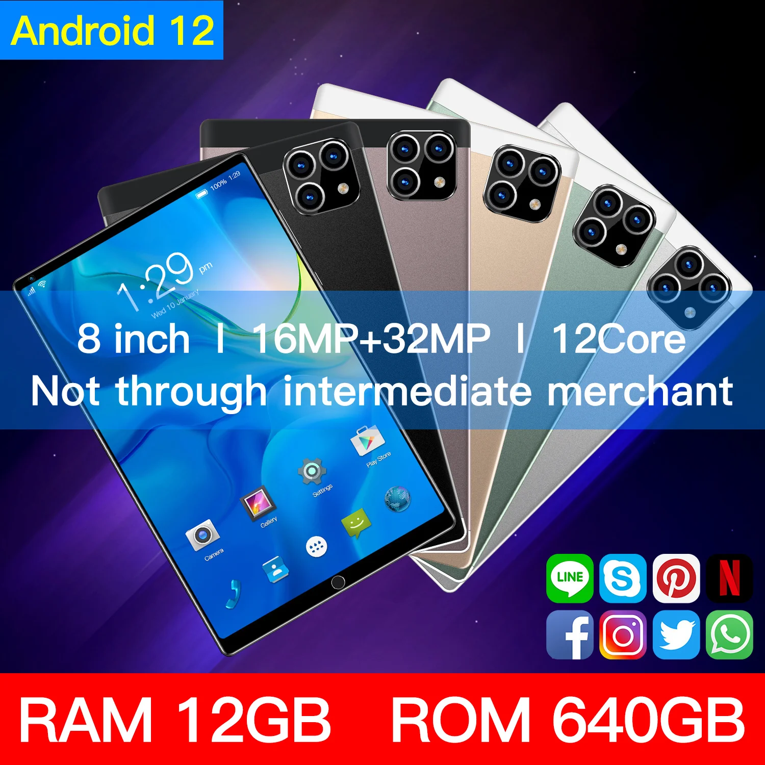 Tablet PC 32MP K10 Android 12 12 Core Global Version 12GB RAM 640GB ROM 5G 8.0 Inch Pad WIFI Google Play Send Keyboard Tablette
Tablet PC 32MP K10 Android 12 12 Core Global Version 12GB RAM 640GB ROM 5G 8.0 Inch Pad WIFI Google Play Send Keyboard Tablette