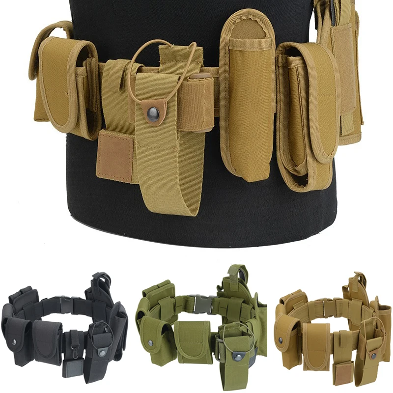 Tactical Security Duty Belts Gun Holster Flashlight Pouch Sets Utility Kit Belt Military Police Duty Belt Security Equipment
Tactical Security Duty Belts Gun Holster Flashlight Pouch Sets Utility Kit Belt Military Police Duty Belt Security Equipment