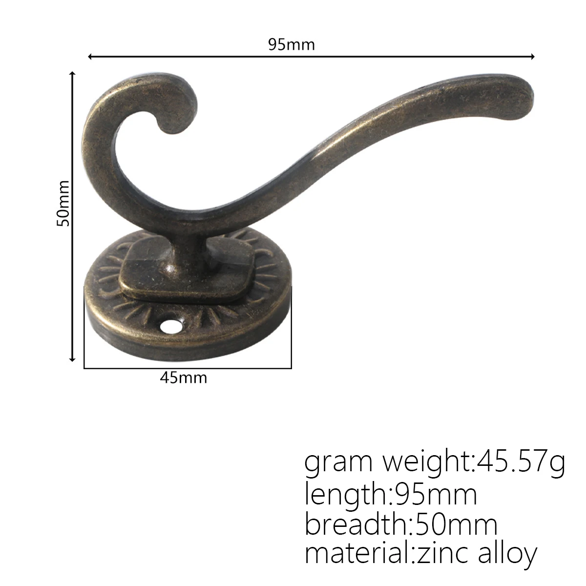 Antique European Clothes Hanging Single Hook Coat Hook Wardrobe Rack Entrance Wall Single Hook Zinc Alloy Cabinet
Antique European Clothes Hanging Single Hook Coat Hook Wardrobe Rack Entrance Wall Single Hook Zinc Alloy Cabinet