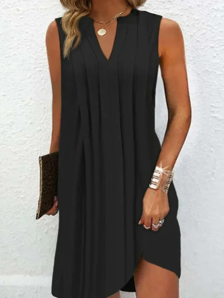 Women Sexy Dress Solid Chiffon Loose Fit Dress V-neck Summer Beach Outfit Elegant Sleeveless Club Party Dress 2023
Women Sexy Dress Solid Chiffon Loose Fit Dress V-neck Summer Beach Outfit Elegant Sleeveless Club Party Dress 2023