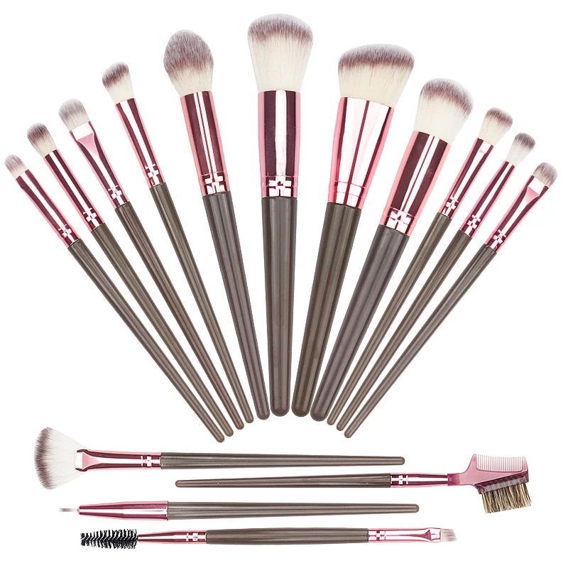 

15 Pcs Makeup Brushes Set Professional Foundation Powder Contour Eyeshadow Blush Blending Beauty Women Make Up Tools