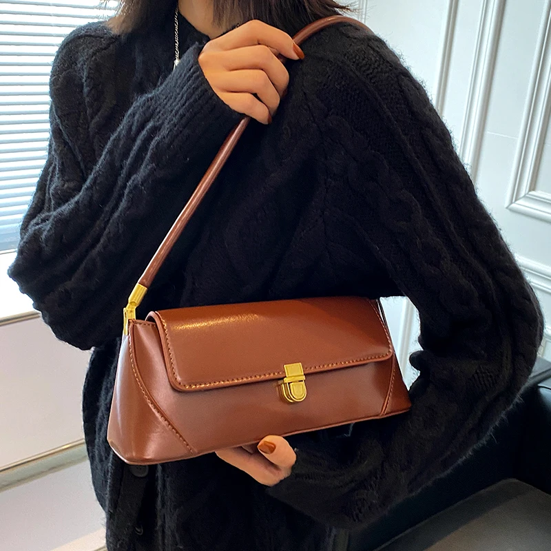Retro Baguettes Bags For Women Luxury Designer Leather Shoulder Pack Ladies Vintage Handbags High Quality Textured Underarm Bag
Retro Baguettes Bags For Women Luxury Designer Leather Shoulder Pack Ladies Vintage Handbags High Quality Textured Underarm Bag