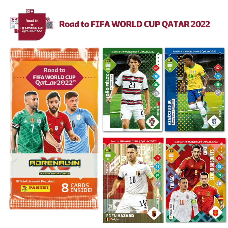 

8 PCS/BAG PANINI Official ROAD TO FIFA WORLD CUP QATAR 2022 Soccer Stars Card Football Fans Limited Collection Cards Pack Toys