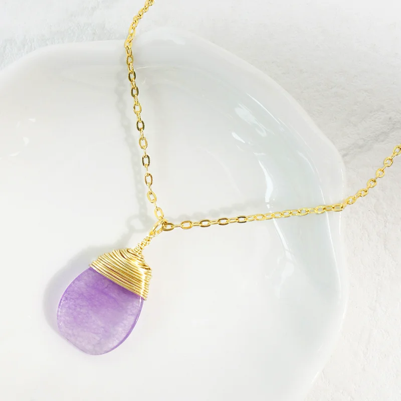 Classic Simple Purple Resin Droplet Pendant Necklace for Women Summer New Handmade Wound Clavicle Chain Choker Jewelry Gifts
Classic Simple Purple Resin Droplet Pendant Necklace for Women Summer New Handmade Wound Clavicle Chain Choker Jewelry Gifts