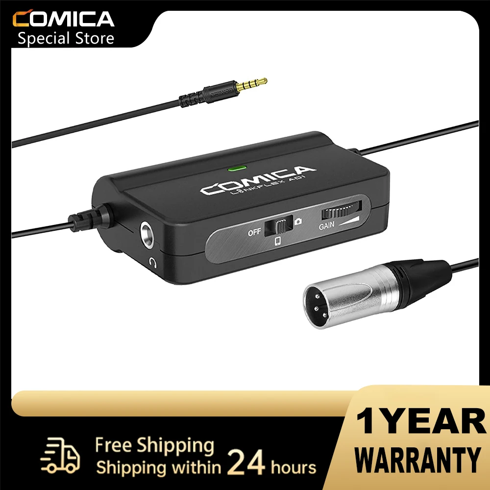 Comica LinkFlex AD1 XLR-3.5mm Audio Adapter Sound Preamplifier Audio Adapter module For Camera Sony Nikon Smartphone Android IOS
Comica LinkFlex AD1 XLR-3.5mm Audio Adapter Sound Preamplifier Audio Adapter module For Camera Sony Nikon Smartphone Android IOS