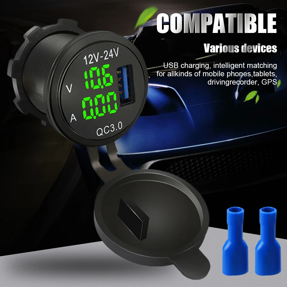 12-24V Universal Car Charger Adapter Single USB Fast Charging with Voltmeter Ammeter Backlit Car Fast Charger for Phones Tablets
12-24V Universal Car Charger Adapter Single USB Fast Charging with Voltmeter Ammeter Backlit Car Fast Charger for Phones Tablets