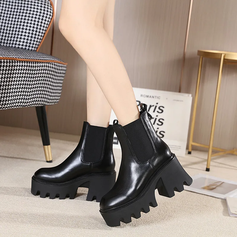 women's leisure party banquet dress chelsea boots thick high heels shoes cowboy platform boot soft leather chunky high top botas
women's leisure party banquet dress chelsea boots thick high heels shoes cowboy platform boot soft leather chunky high top botas