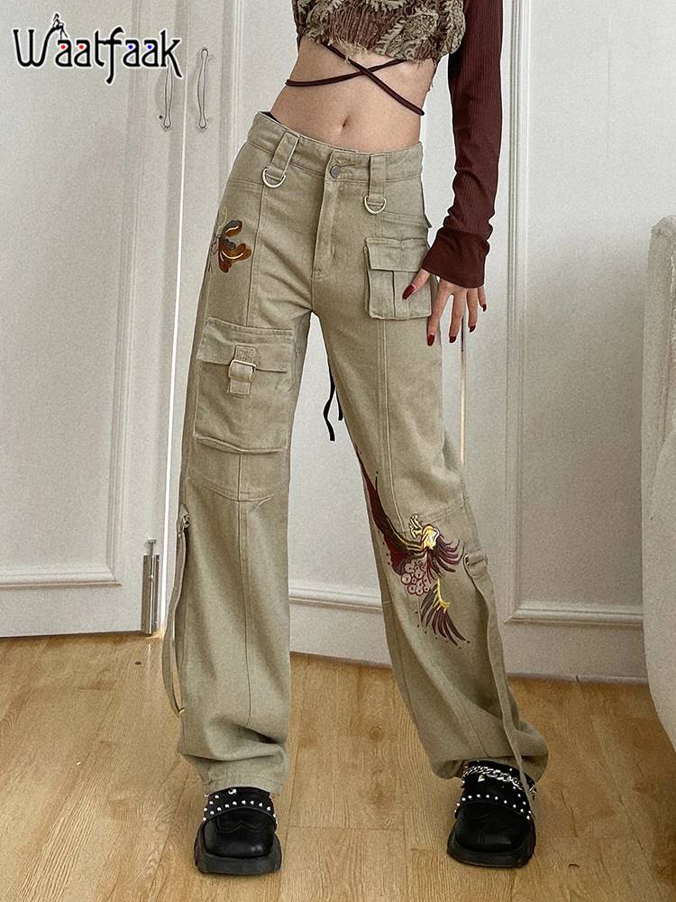 Waatfaak Embroidery Pockets Cargo Jeans High Waist Streetwear Patchwork Y2K Straigh Leg Trousers Denim Mom Harajuku Strapy 2022
Waatfaak Embroidery Pockets Cargo Jeans High Waist Streetwear Patchwork Y2K Straigh Leg Trousers Denim Mom Harajuku Strapy 2022