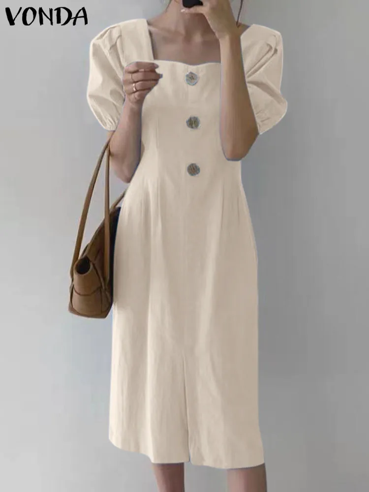 Women Casual Dress 2022 VONDA Vintage Short Sleeve Loose Square Collar Party Maxi Sundress Party Dresses Femininas Robe Femme
Women Casual Dress 2022 VONDA Vintage Short Sleeve Loose Square Collar Party Maxi Sundress Party Dresses Femininas Robe Femme