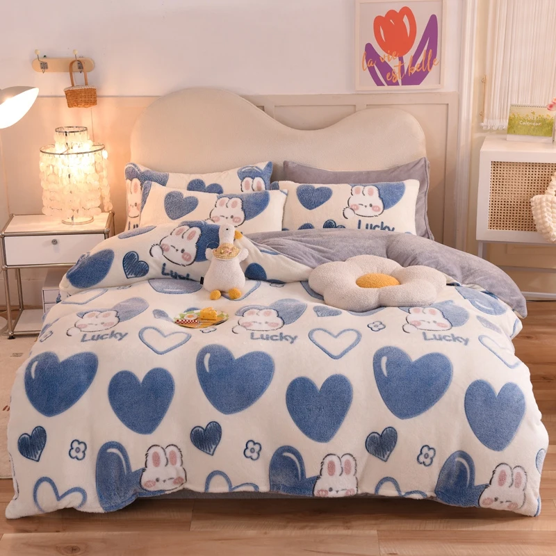 Winter Duvet Cover Thick Fleece Warm Flannel Coral Double Sided Velvet Bedding Single Double Queen King Size Quilt Cover
Winter Duvet Cover Thick Fleece Warm Flannel Coral Double Sided Velvet Bedding Single Double Queen King Size Quilt Cover