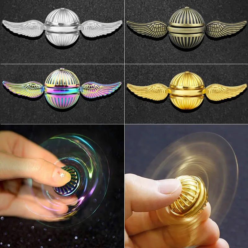 

Angel Wings Wizardly Orb Fidget Spinner Iridescent Metal Hand Sensory Toy ADHD Stress Anxiety Relieves Reducer for Kids Adults