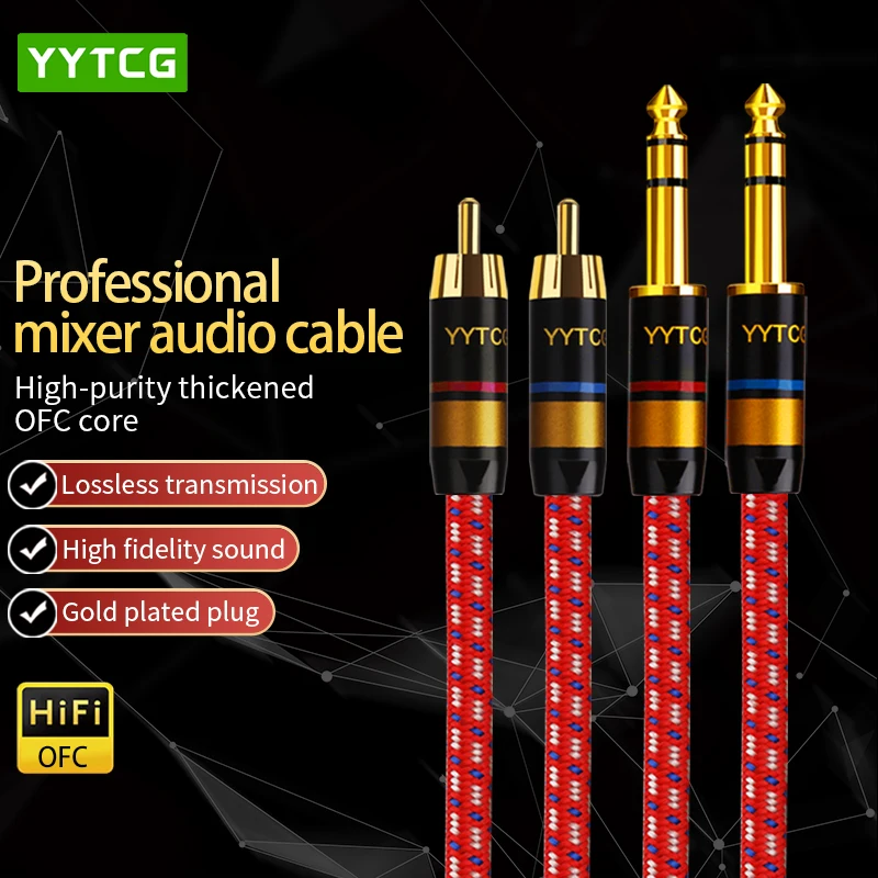 YYTCG 1 пара Hifi 6,35 мм к RCA кабелю высокого качества 4N OFC двойной 6,35 мм штекер к двойному RCA штекер аудио кабель
YYTCG 1 пара Hifi 6,35 мм к RCA кабелю высокого качества 4N OFC двойной 6,35 мм штекер к двойному RCA штекер аудио кабель