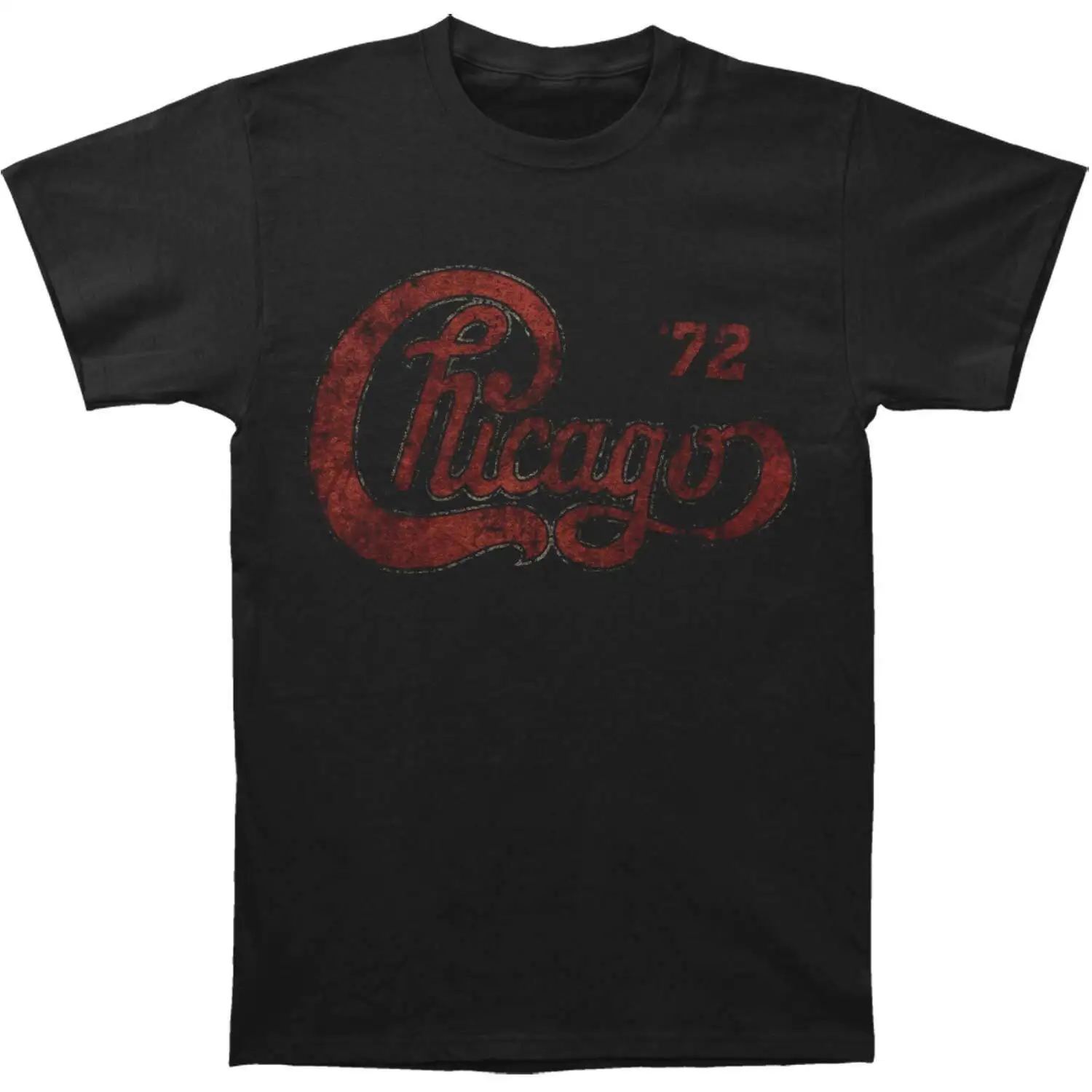 Мужская приталенная футболка Chicago Men'S Tour мягкая черная с логотипом 1972