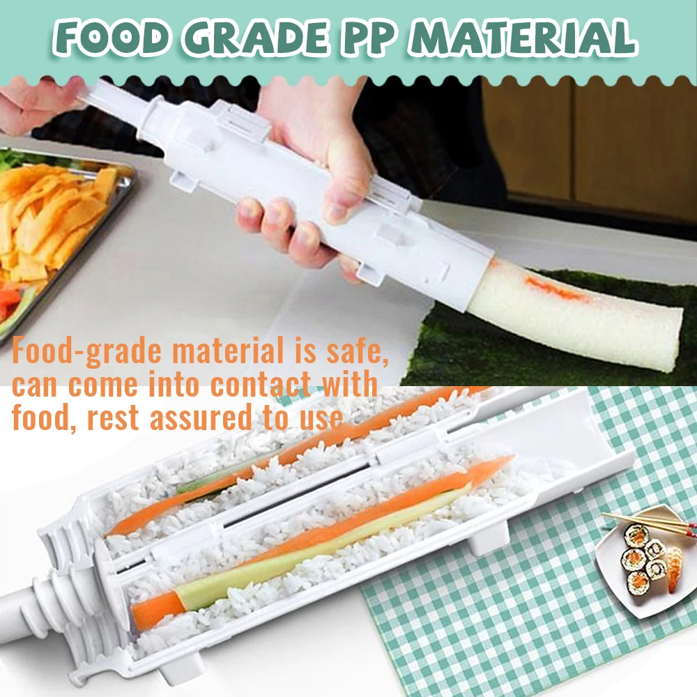 Quick Sushi Maker Japanese Roller Rice Mold Bazooka Vegetable Meat Rolling Tool DIY Sushi Making Machine Kitchen Gadgets Tools
Quick Sushi Maker Japanese Roller Rice Mold Bazooka Vegetable Meat Rolling Tool DIY Sushi Making Machine Kitchen Gadgets Tools