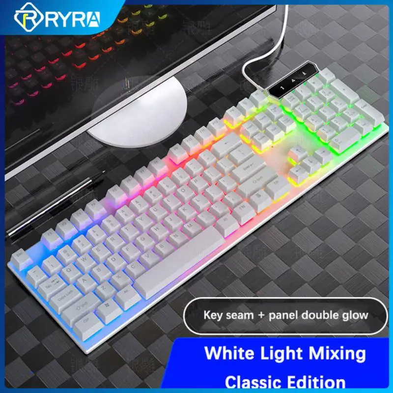 

RYRA 104 Keys Keyboard Gaming Mechanical Wired KeyboardS RGB LED Backlit Ergonomic Design Gamer Support For Game Desktoppc