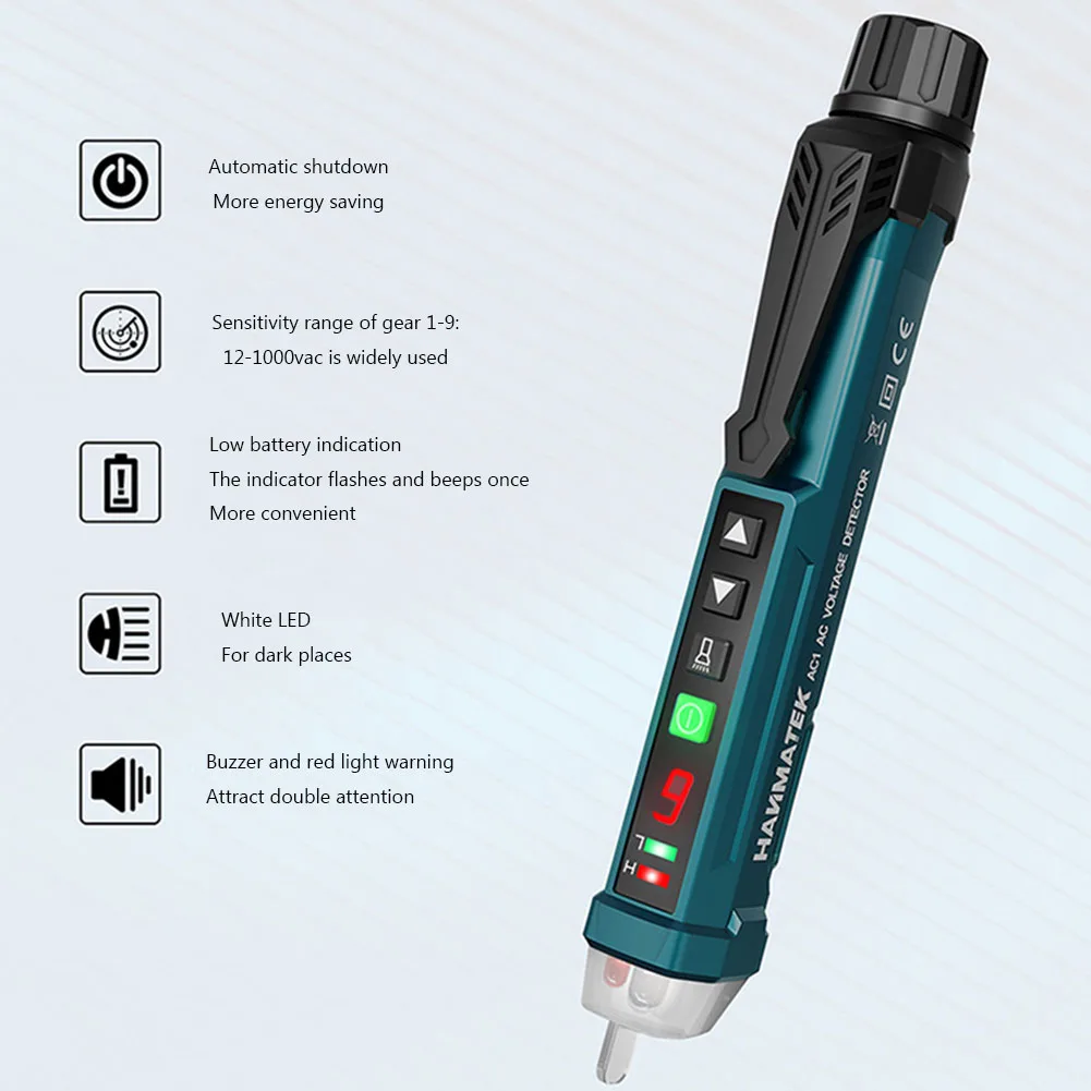 Smart Non Contact Circuit Tester Pens 12-1000V AC Voltage Power Detector Meter Electrical Instruments for Electricians
Smart Non Contact Circuit Tester Pens 12-1000V AC Voltage Power Detector Meter Electrical Instruments for Electricians