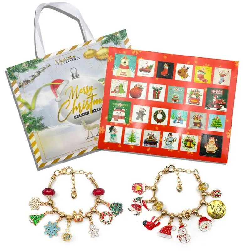 DIY Jewelry Set Advent Calendar For Kids Girls Christmas Fashion Bracelet Making Kit Xmas Surprise Countdown Calendar Gift Box
DIY Jewelry Set Advent Calendar For Kids Girls Christmas Fashion Bracelet Making Kit Xmas Surprise Countdown Calendar Gift Box
