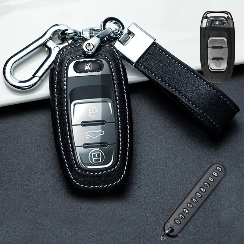 Genuine Leather Case Key Ring for Audi A3 A4 A5 A6 A7 A8 Q2 Q3 Q5 Q7 TT Car Key Case Protective Shell Cover Car Accessories
Genuine Leather Case Key Ring for Audi A3 A4 A5 A6 A7 A8 Q2 Q3 Q5 Q7 TT Car Key Case Protective Shell Cover Car Accessories